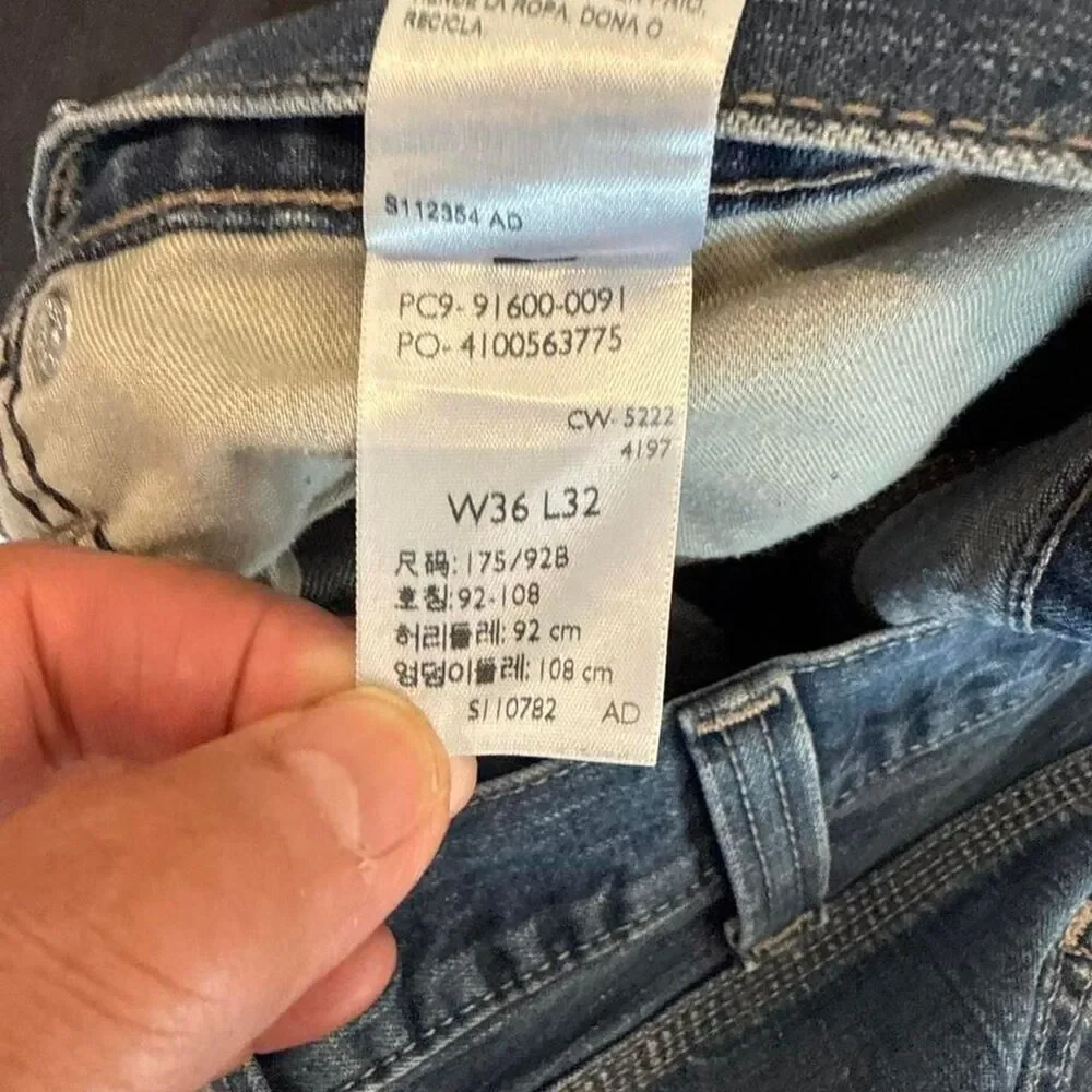 Levi's Signature Carpenter Jeans Blue Denim Relaxed Straight Utility Men's 36x32